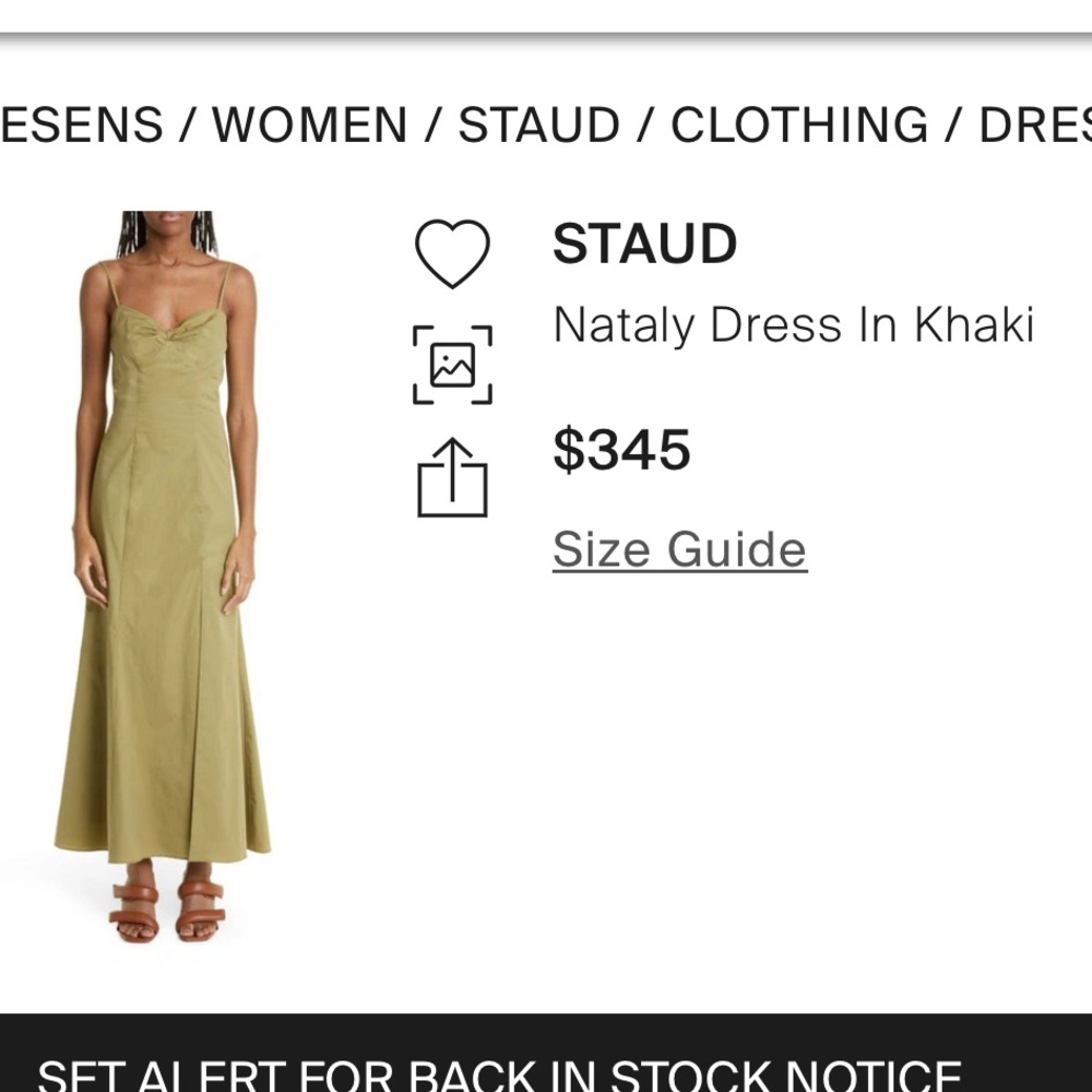 Staud Nataly Dress in Khaki